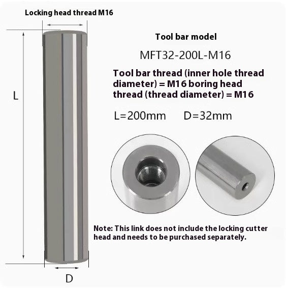6034 MFT tungsten steel anti-vibration cutter shank lock tooth cutter shank high precision end milling cutter shank monolithic alloy interchangeable carbide head Shandong Denso Pricision Tools Co.,Ltd.